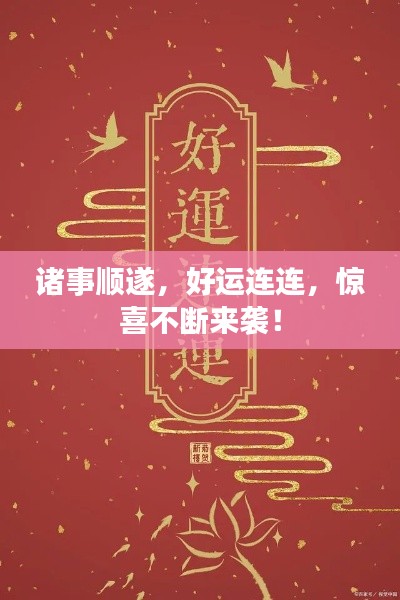 諸事順?biāo)?，好運(yùn)連連，驚喜不斷來襲！