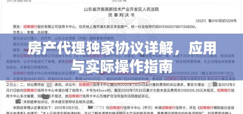 房產(chǎn)代理獨家協(xié)議詳解，應(yīng)用與實際操作指南