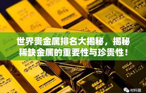 世界貴金屬排名大揭秘，揭秘稀缺金屬的重要性與珍貴性！