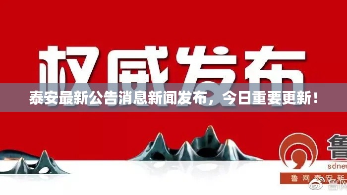 泰安最新公告消息新聞發(fā)布，今日重要更新！