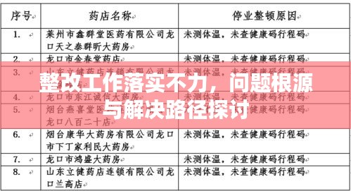 整改工作落實(shí)不力，問題根源與解決路徑探討