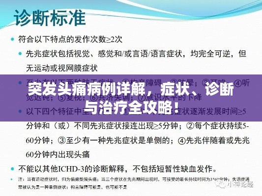 突發(fā)頭痛病例詳解，癥狀、診斷與治療全攻略！