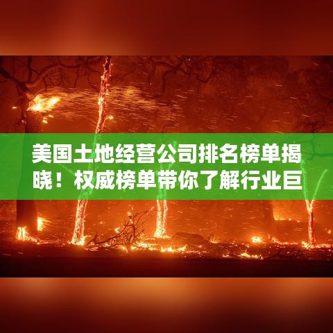 美國土地經(jīng)營公司排名榜單揭曉！權(quán)威榜單帶你了解行業(yè)巨頭！