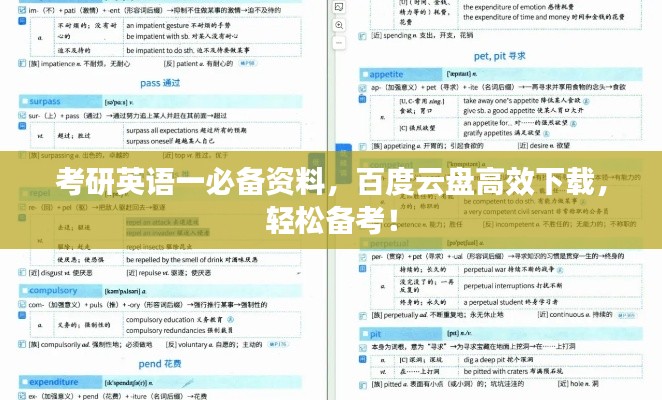 考研英語(yǔ)一必備資料，百度云盤(pán)高效下載，輕松備考！