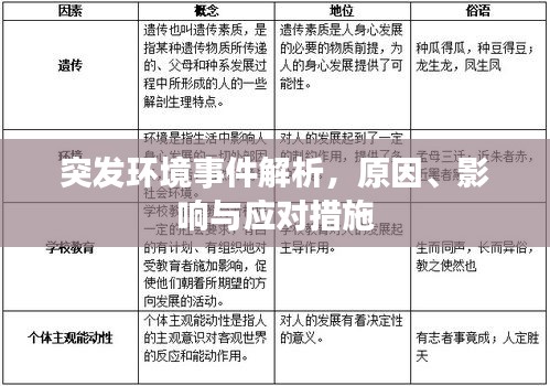 突發(fā)環(huán)境事件解析，原因、影響與應(yīng)對(duì)措施