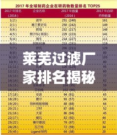 萊蕪過(guò)濾廠家排名揭秘，TOP 10榜單全解析