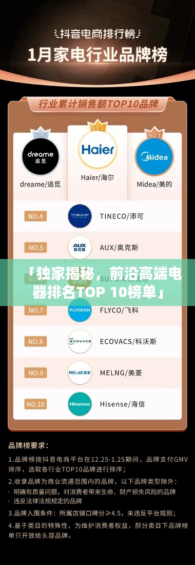 「獨家揭秘，前沿高端電器排名TOP 10榜單」