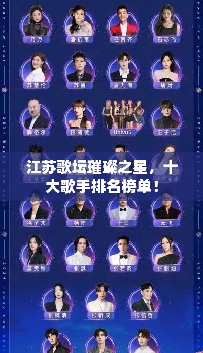 江蘇歌壇璀璨之星，十大歌手排名榜單！