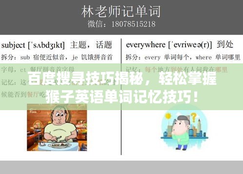 百度搜尋技巧揭秘，輕松掌握猴子英語(yǔ)單詞記憶技巧！