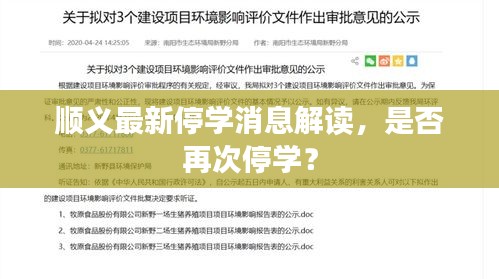 順義最新停學消息解讀，是否再次停學？