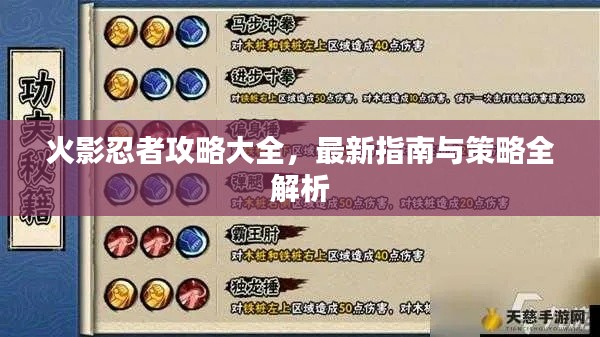 火影忍者攻略大全，最新指南與策略全解析